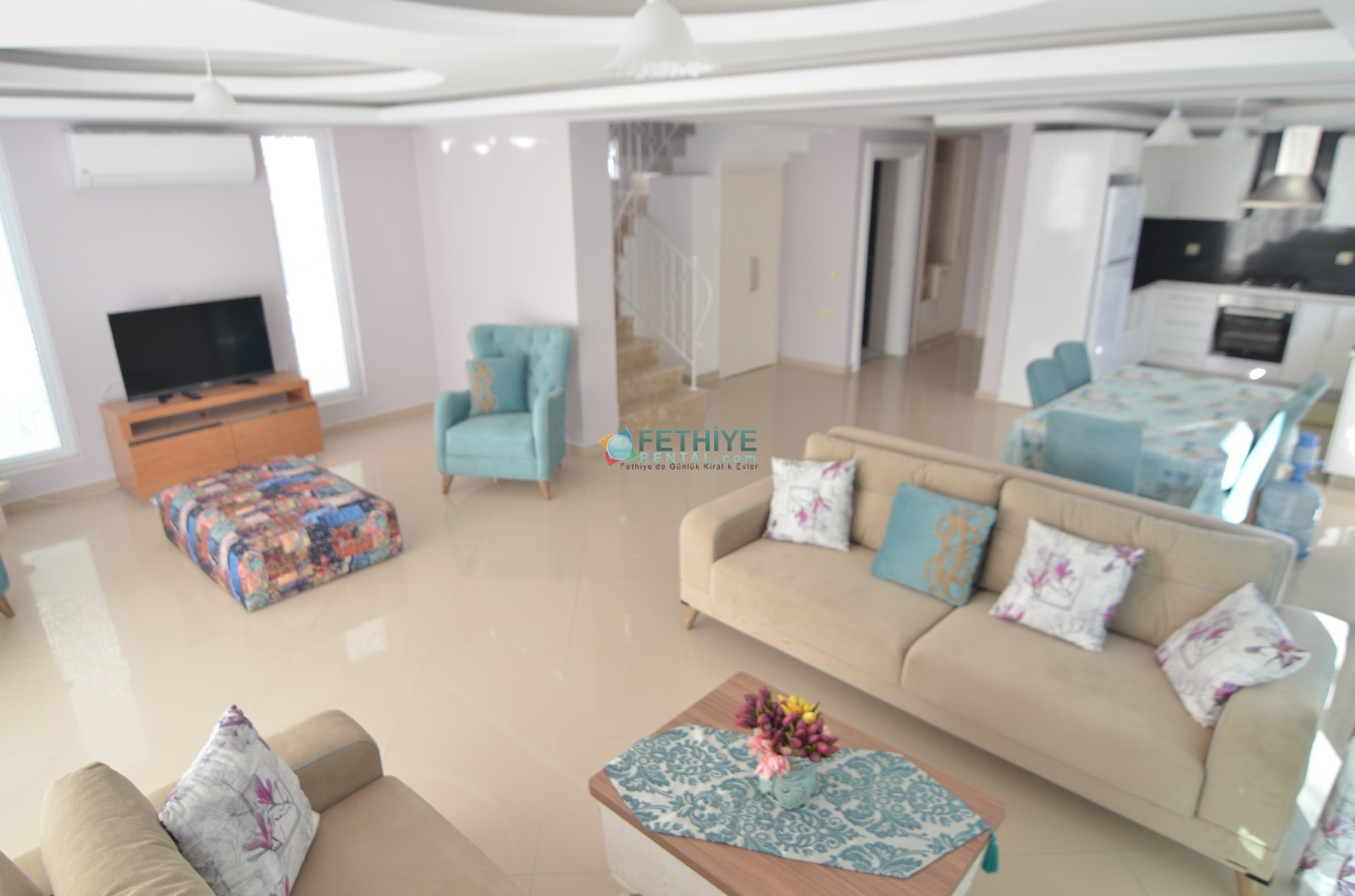 Günlük Kiralık Fethiye Villa 5 Yatak Odalı Saunalı 10 Kişi